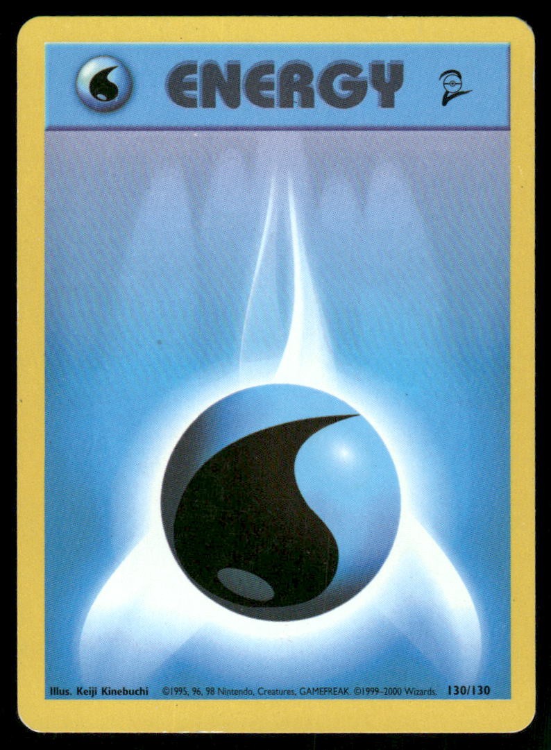 Water Energy 130/130 Base Set 2 Pokemon Moderately Played