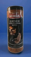 Weiman Leather Conditioning Wipes Furniture Car Seats Shoes Cleaner Polish 30 ct