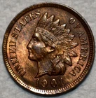 Brilliant Uncirculated 1901 Indian Head Cent, Richly Hued, Red-Brown specimen.