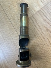 Vintage antique brass barrel field microscope c1920's