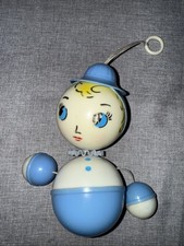 Vtg Waggie Wheels Hanging Celluloid Baby Rattle Crib Toy Rolly Poly TLC