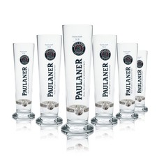 6x Paulaner Glas 0,3l Pokal Stange Alkoholfrei Gläser Bier Brauerei Hefe Weizen