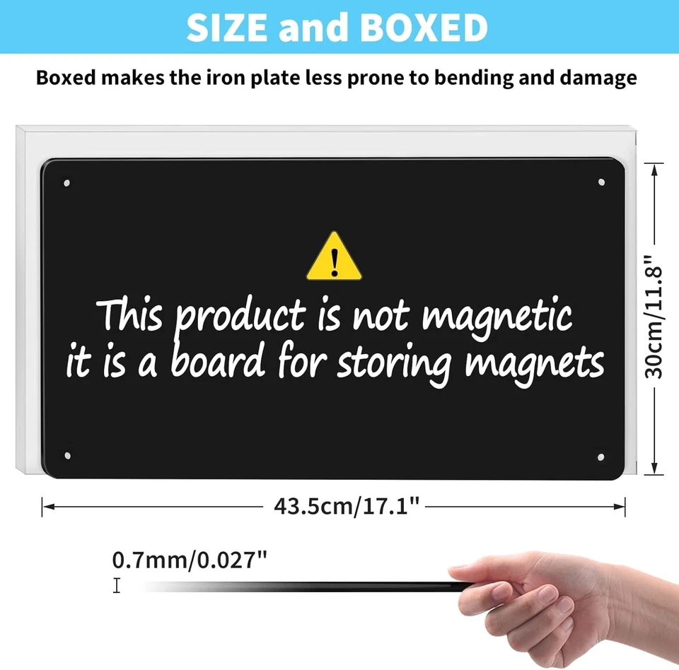 17.1" x 11.8" 2 Pack Black Metal Magnetic Board - Magnet Bulletin Board to Displ - Image 2 of 4