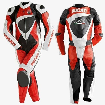 MarkX Ducati Herren MotoGP 2026 Motorrad-Rennanzug aus echtem Leder CE