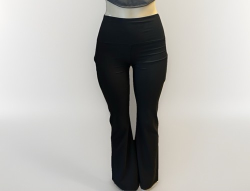 Black High Waist Flared Leggings Stretch Yoga Pants Women’s Size Large (L) - Picture 2 of 5