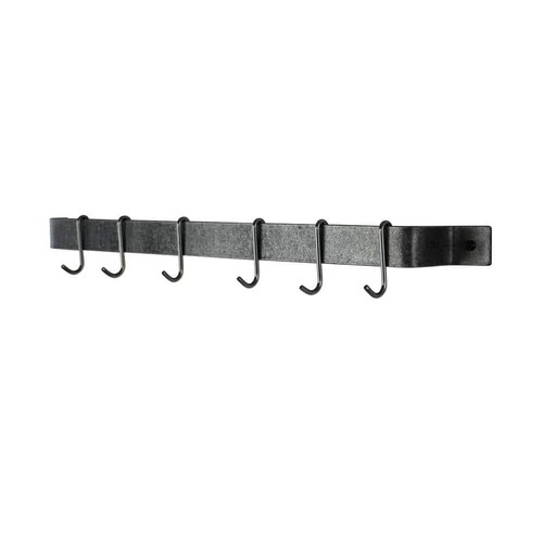 Enclume hecho a mano 24 pulgadas Estante de pared de acero martillado de fácil montaje con 6 ganchos - Imagen 4 de 5