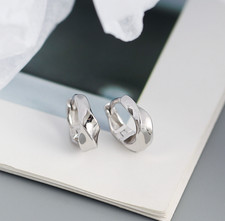 925 Sterling Silber Creolen Riva – skulptural – poliert – Klappcreolen – neu