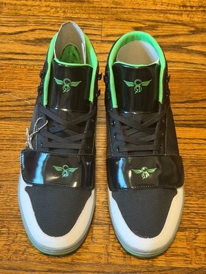 Mens Size 12 CR Creative Recreation Cesario High Tops Black/White/Green
