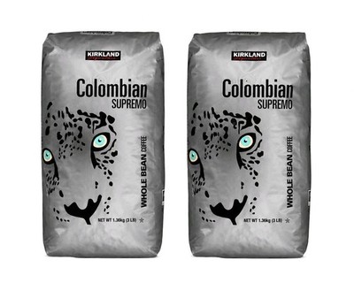2pk Colombian Supremo Coffee Whole Bean Kirkland Signature 100% Arabica