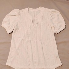 White Eyelet Romantic Puff Sleeve Blouse  Boh...