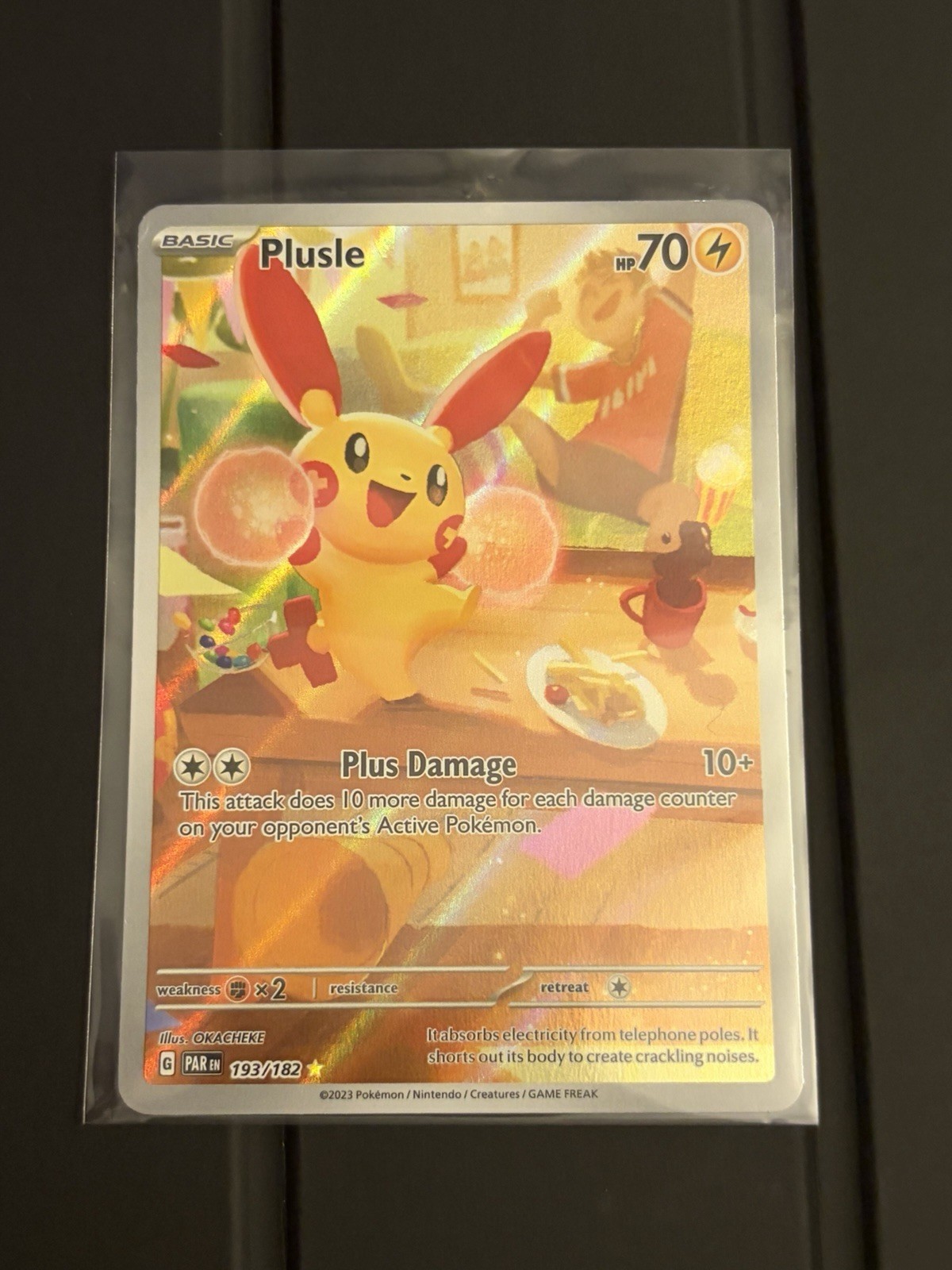 2023 Pokemon Paradox Rift Plusle 193/182 Illustration Rare Holo IR