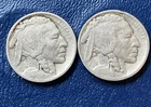 Lot of (2) 1913 Type 1 &2 Indian Head Buffalo Nickels