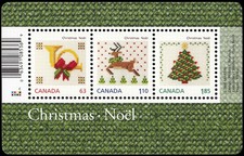 Canada Stamps Souvenir Sheet of 3, Christmas Craft, #2687 MNH