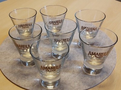 7 x Amarula Cream Likörglas Shot Schnapsglas schwerer Fuß 2cl+4cl transparent