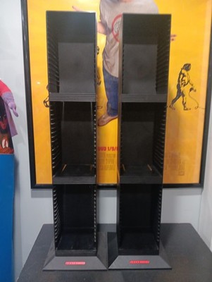 Lot Of 2 Laserline 50 CD Media Storage Tower Organizer Display Rack Holder Black