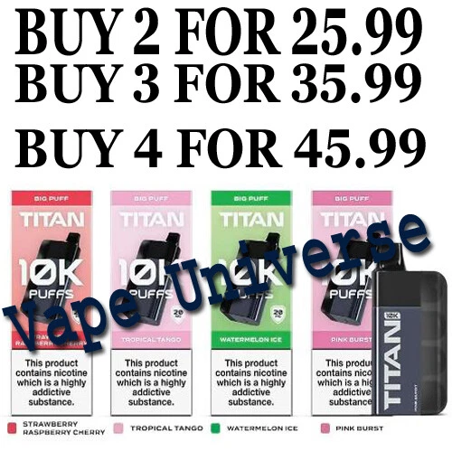 Titan 10K Disposable Vape Pen BIG 10000 puff Kit 8 x 2ml Pods | Fast Dispatch - Picture 1 of 1