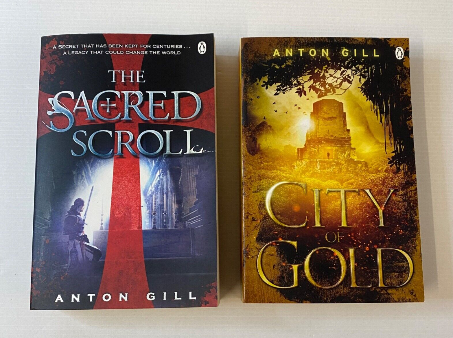 The Sacred Scroll & City Of Gold Anton Gill Paperback Book Bundle - Brand New