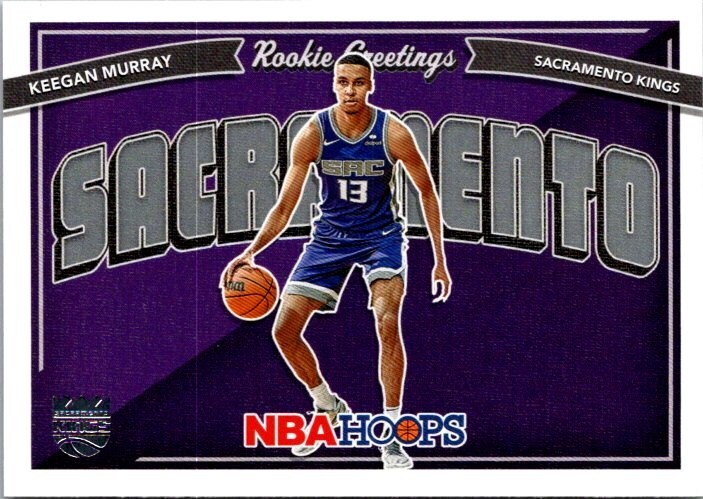 2022-23 Hoops Rookie Greetings Rookie RC #4 Keegan Murray Sacramento Kings Iowa