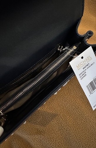 Michael Kors Whitney Denim & Leather Shoulder/Crossbody w/Gold Hardware Large - Picture 3 of 8