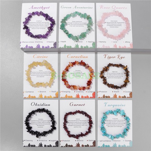 New Gemstones Bead Stone Bracelet Stretch Healing Reiki Elastic Crystal Chakra - Picture 6 of 34