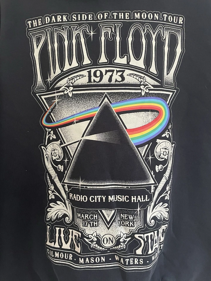 Bershka Adultos Pink Floyd Lado Oscuro de la Luna Acogedora Pullover Sudadera con Capucha Negra XS Foto 3 de 4