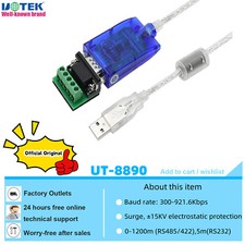 4.92ft USB to RS232 RS485 RS422 DB9 Converter Cable Translucent Serial Adapter