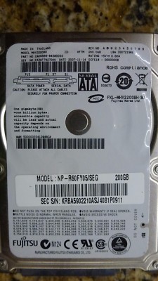 Fujitsu MHY2200BH 200GB 2,5 Zoll Notebook 1772 Std. Smart Prot.
