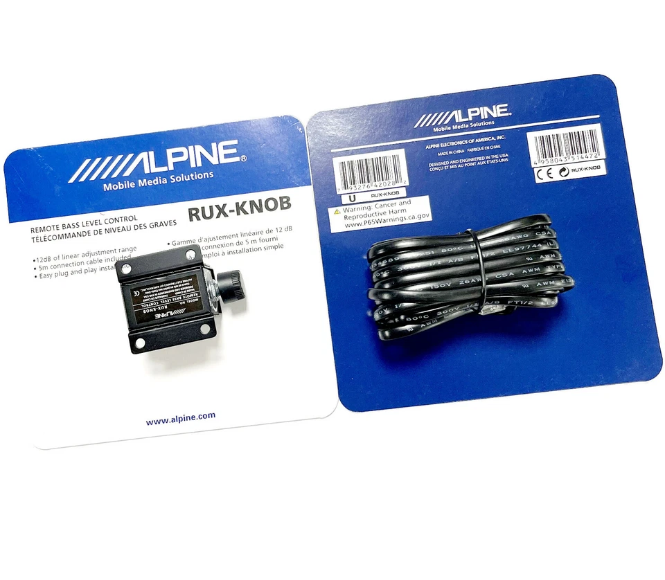 Alpine RUX-KNOB Remote Bass Level Control with 5m Connection Cable New Original - Image 2 of 4