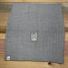 NEW! UGG Nyla Heather Grey Metallic Textured Snood Infinity Scarf One Size Boots