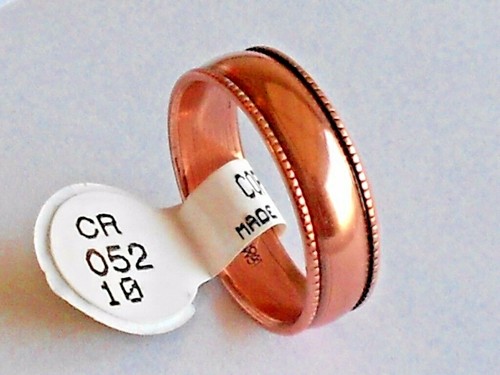 NEW Solid Copper Fluted edge Band Ring sizes 6 thru 13 Pain Relief Folk Lore - 第 4/6 張圖片
