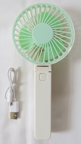 2x - Ventiladores de mano plegables Ventilador recargable USB con 3 velocidades Escritorio Viaje - Imagen 8 de 11