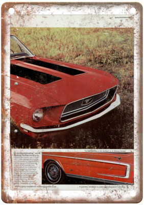 Vintage Autofolder US Fords 1968 Ad Retro Look Metal Sign A9419