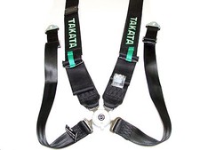 Takata Race 4 Point Snap-on 3 Racing Seat Belt Harness With Camlock Black