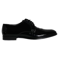 DOLCE & GABBANA Shoes Men Dress Black Calfskin Leather Derby EU43 / US10 680usd