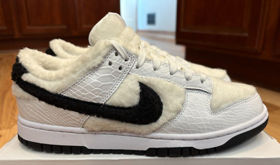 Nike By You Dunk Low Premium Fleece White Black HV4423 900 Men's Size 9.5