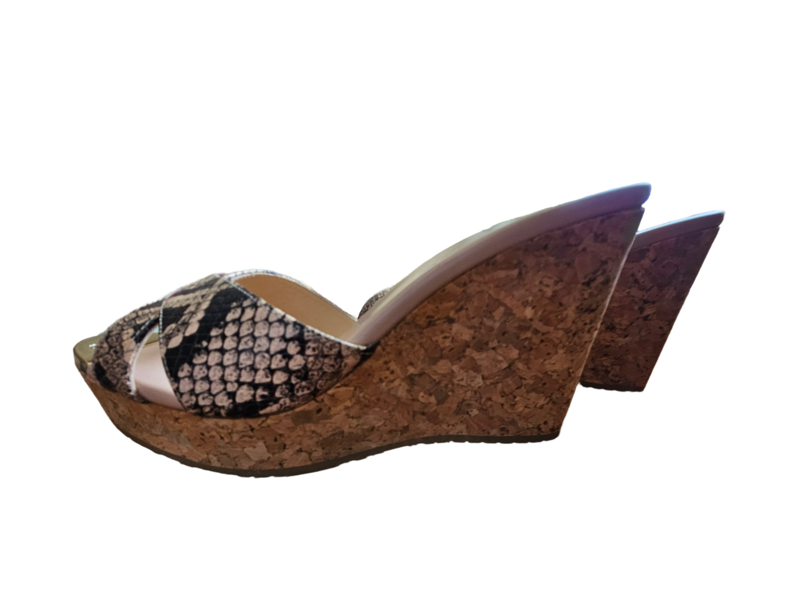 Jimmy Choo Python Cork Platform Wedge with Gold P… - image 5