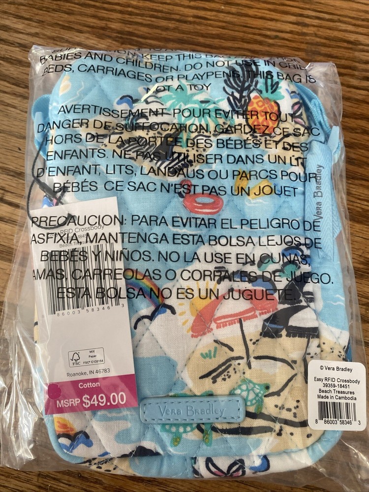 Vera Bradley RFID Crossbody Phone Bag Beach Treasures New With Tags