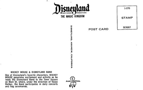 Mickey Mouse Marching Band DISNEYLAND Main Street Vesey Walker Vintage Postcard - Picture 2 of 2