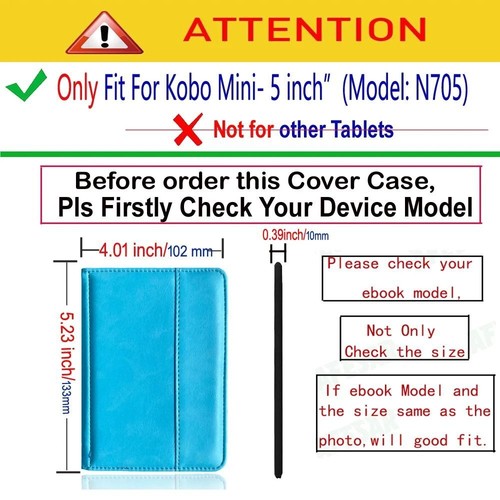 Auto Wake/Sleep N705 Smart Cover Shockproof Protective Shell for Kobo Mini - Picture 2 of 17