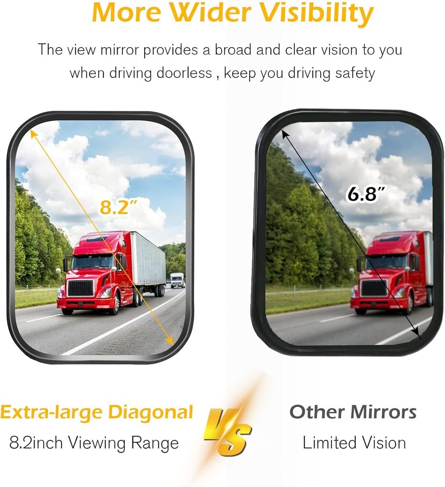 Quick Release Side Mirror Kit For Jeep Wrangler (JK, CJ, YJ, TJ, JL) - Door Off Mirrors
