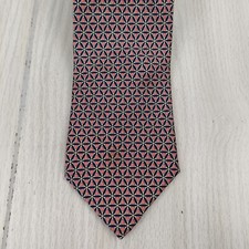 Brooks Brothers Makers Silk Necktie Tie Pink Blue Geometric Floral Made In USA