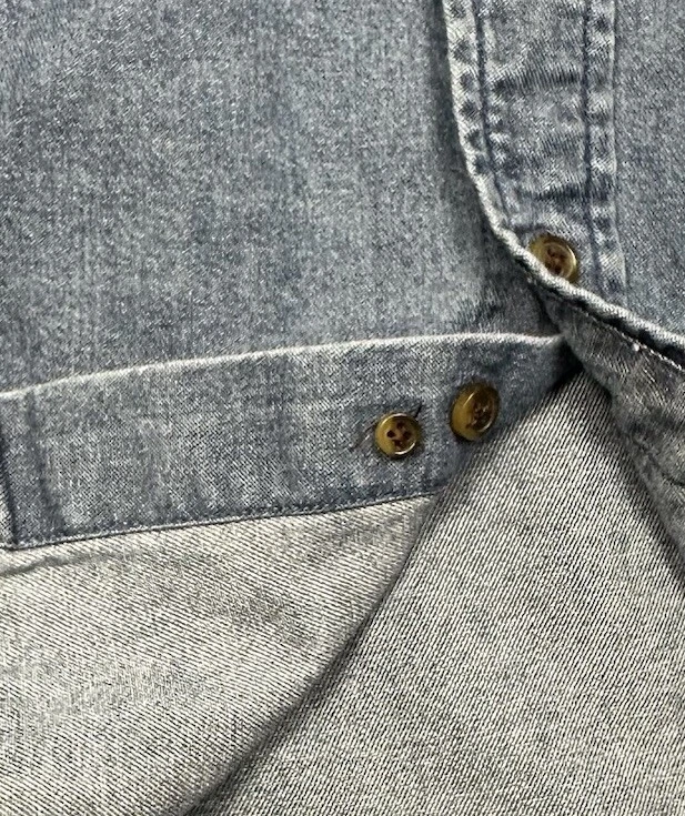 Vintage Saddlebred Shirt Mens 3XLT Tall Man Blue Denim Heavyweight Button Casual - Image 3 of 4