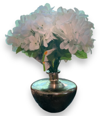 Hydrangea Silk Floral Bouquet Stems Bundle Lot of 10 Ivory White Full Artificial