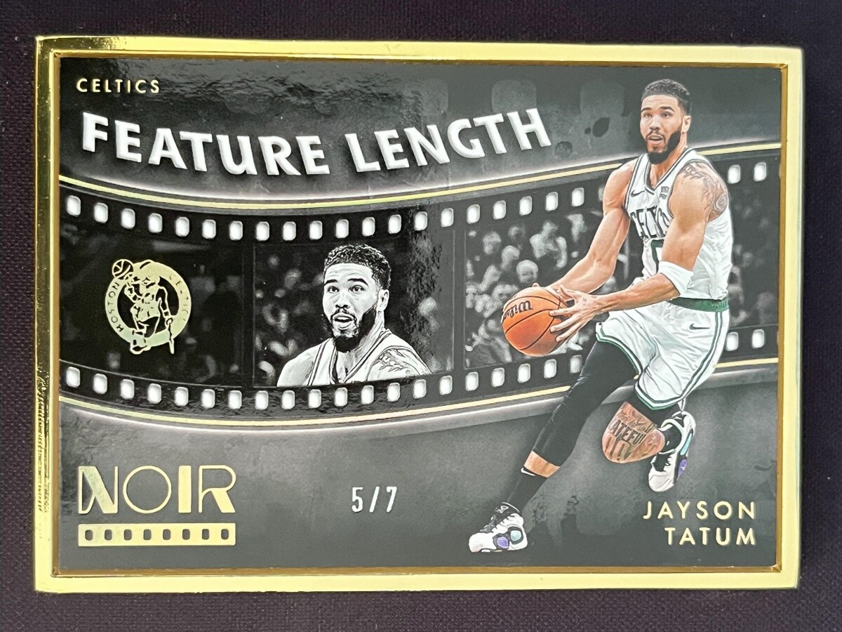 2023-24 Panini Noir Jayson Tatum #262 Gold Frame Feature Length Celtics /7