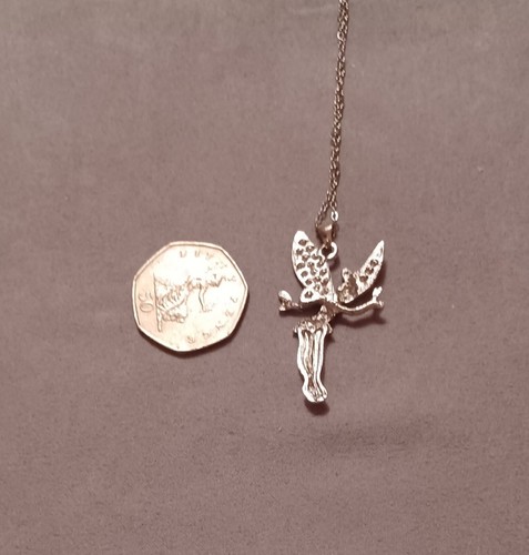 Tinkerbell/fairy Silver Necklace N11 - Picture 3 of 3