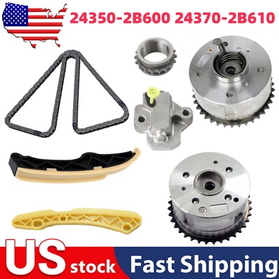 Timing Chain Kit Pair VVT Gear Set for Hyundai Accent KIA RIO FORTE5 OPTIMA 1.6L