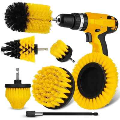 7-Piece Drill Brush Attachment Set, Cleaning Brush Tool Kit, Multi-Purpose Drill