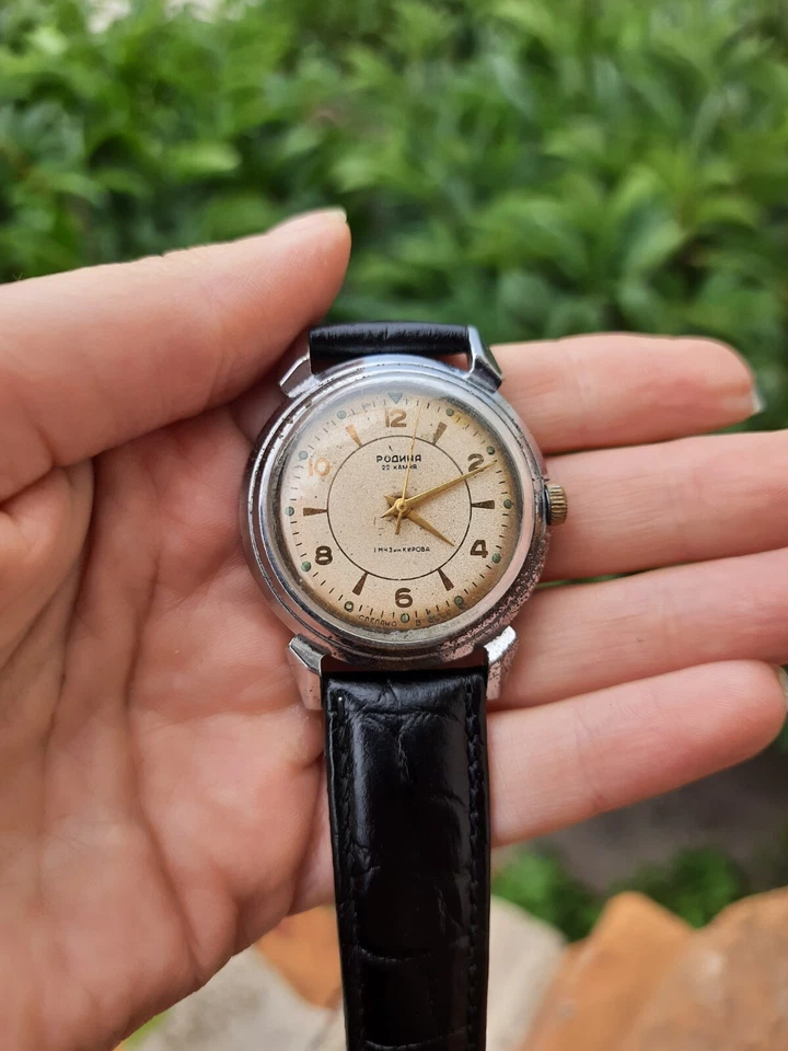 Reloj de pulsera mecánico soviético vintage para hombre RODINA 1 MCHZ KIROVA URSR Foto 3 de 4