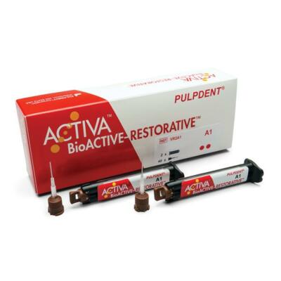 PulpDent ACTIVA BioACTIVE Restorative 2x8gm refill syringe + 40 tips All Shades