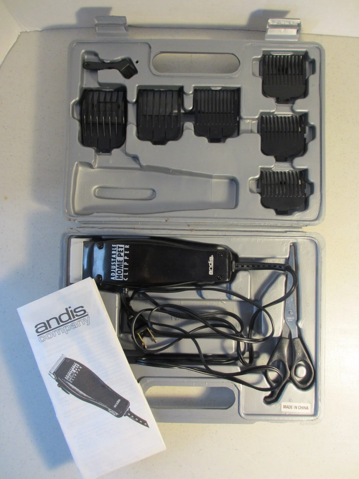 Andis Adjustable Home Pet Clipper Set with 6 Combs in Carrying Case (MC-2)